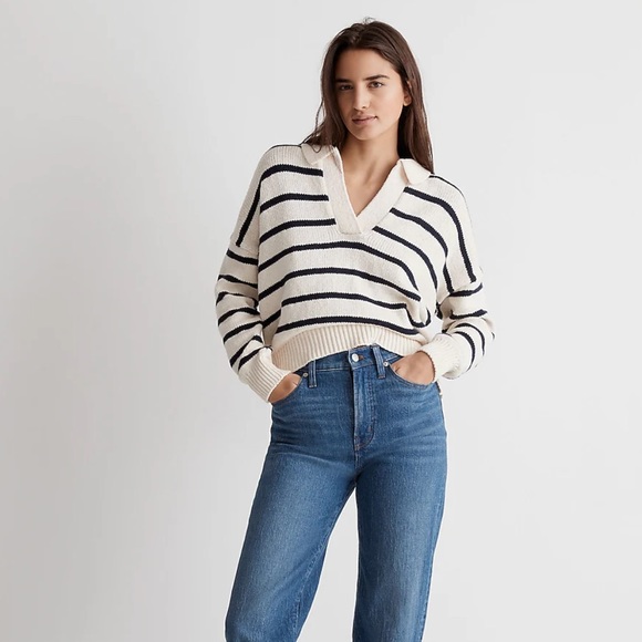 Dedham Polo Sweater in Stripe - Picture 2 of 10